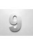 Kapı, Daire, Bina, Numarası 6 cm No:9 Fırça Desen Paslanmaz Çelik Metal Kendinden Yapışkanlı Numara 1