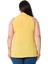 Büyük Beden Halter Yaka Kolsuz Sarı Gömlek 3
