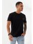 Göğüs Ebabil Silüet Baskı Düz Desen Bisiklet Yaka Regular Fit Tişört Siyah 5
