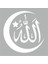 Türk Bayrağı ve Allah Sticker Beyaz 20X20 cm 1