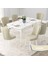 Concept Due Serisi 80X132 Açılabilir Beyaz Mermer Desen Mutfak Masası Takımı ve 6 Sandalye 1
