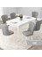 Concept Due Serisi 80X132 Açılabilir Beyaz Mutfak Masası Takımı ve 6 Sandalye 1
