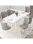 Concept Due Serisi 80X132 Açılabilir Beyaz Mutfak Masası Takımı ve 6 Sandalye 2