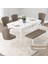 Concept Due Serisi 80X132 Açılabilir Beyaz Mermer Desen Mutfak Masası Takımı 4 Sandalye ve 1 Bench 1