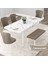 Concept Due Serisi 80X132 Açılabilir Beyaz Mermer Desen Mutfak Masası Takımı 4 Sandalye ve 1 Bench 2