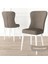 Concept Due Serisi 80X132 Açılabilir Beyaz Mermer Desen Mutfak Masası Takımı 4 Sandalye ve 1 Bench 3