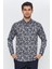 Erkek Siyah Multicolor Desenli Slim Fit Uzun Kol Gömlek 1