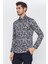 Erkek Siyah Multicolor Desenli Slim Fit Uzun Kol Gömlek 3