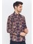 Erkek Lacivert Multicolor Desenli Slim Fit Uzun Kol Gömlek 3