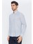 Erkek Açık Mavi-Beyaz Çizgili Slim Fit Uzun Kol Gömlek 3