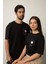Relaxed Fit Baskılı Pamuk Siyah Tişört 1