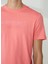 Bisiklet Yaka Düz Pembe Erkek T-Shirt Emboss T-Shırt 4