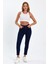 Lacivert Yüksek Bel Dar Paça Skinny Power Likralı Kot Pantalon Trefjeans-1-Lacivert 4