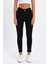 Siyah Yüksek Bel Dar Paça Skinny Power Likralı Kot Pantalon Trefjeans-2-Siyah 2