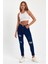 Mavi Yırtık Yüksek Bel Dar Paça Skinny Power Likralı Kot Pantalon Mavi-Yırtık-Trefjeans-5 2