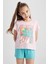 Kız Çocuk Baskılı Kısa Kollu Pijama Takım A1600A823SM 3