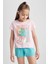 Kız Çocuk Baskılı Kısa Kollu Pijama Takım A1600A823SM 4