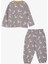 Kız Bebek Pijama Takımı Simli Zürafa Desenli 9 Ay-3 Yaş, Vizon 2