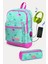 Kids Su Yeşili Neon Pembe Flamingo Desenli Usb'li 2'li Okul Çanta Seti SET0223275 1