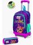 Kids Mor Pembe Kedi Desenli Çekçekli 2'li Çanta Seti SET0223932 1