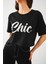 Taş Işlemeli Chic Baskı T-Shirt 2