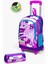 Kids Mor Pembe Unicorn Desenli Çekçekli 2'li Çanta Seti SET0223908 1