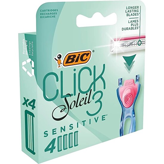 Bıc Soleil Click Sensitive 4'lü Yedek Kadın Tıraş Bıçağı - Yedek Kartuş