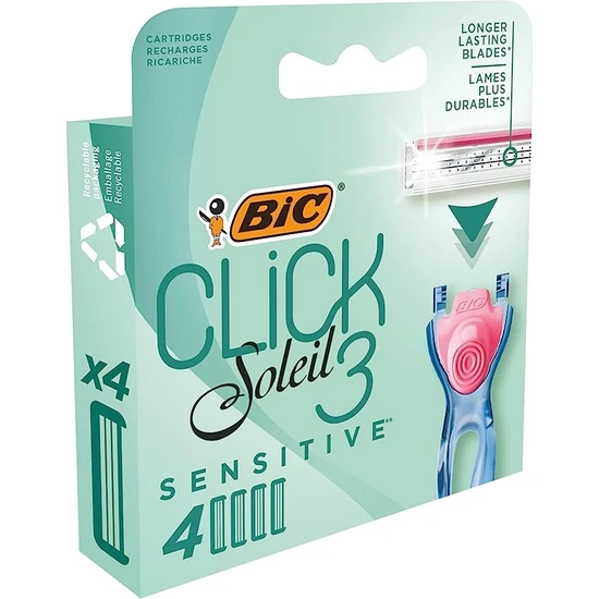 Bıc Soleil Click Sensitive 1 Gövde ve 2 Başlık Kadın Tıraş Bıçağı