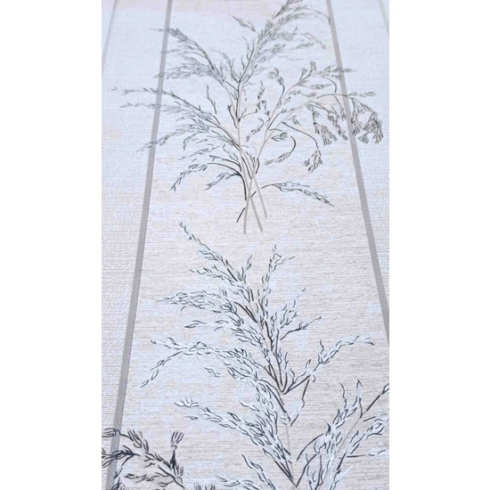 Oskar Çiçek Desenli Gümüş Detaylı Duvar Kağıdı 53 cm Genişliğinde 10 Metre Uzunluğunda