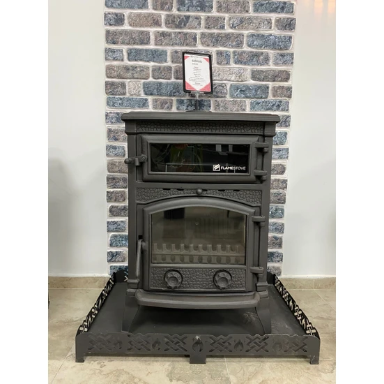 Flame Stove FS-011 Sirius Maxi  3 Camlı Kuzineli Döküm Soba