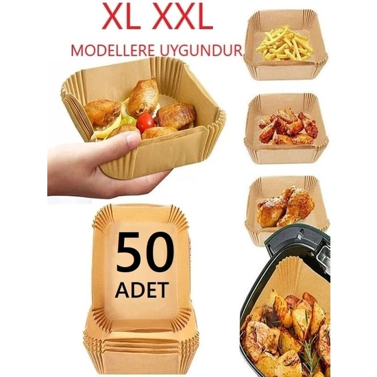 Uzaypix Xl Xxl Modeller Için Airfryer Pişirme Kağıdı Fritöz Yağlı Kağıt 50 Adet Büyük Airfryerler Için Uygun