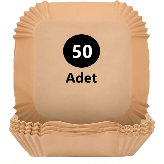 Melsen 50 Adet Airfryer Pişirme Kağıdı Kare Tabak Model Yağlı Kağıt