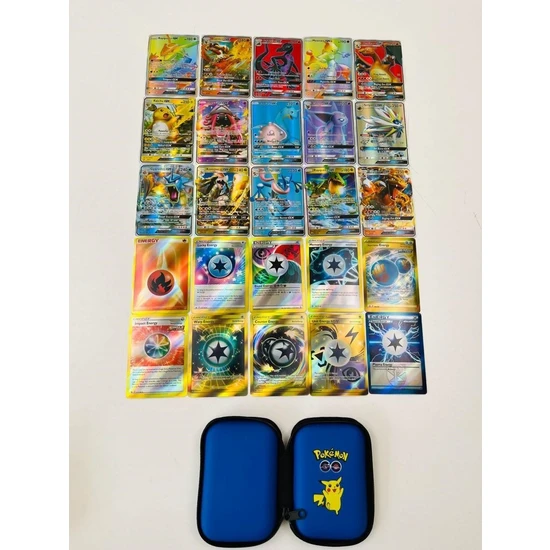 Abetto Market Pokemon Gx, Energy Oyun Kartı ve Pokemon Kart Koruma Çantası (25 Adet Kart)