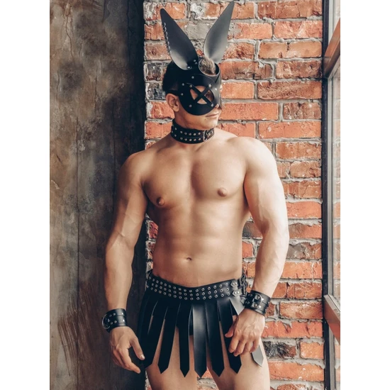 Sınırsız Market Seksi Erkek Kostümü Gladyatör Kostümü - Siyah - Tek Ebat