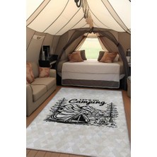 Homshtag Hadi Kamplayalım,Geometrik Desenli Soft Renkli,Çadır Halısı,Kamp Halısı,Pamuklu Dokuma Tabanlı Yıkanabilir Halı