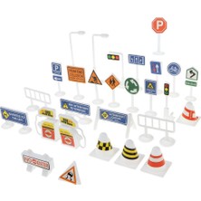 Lonni 28 Adet Blok Trafik Işaretleri Çocuk Oyuncakları Çocuk Blok Oyun (Yurt Dışından)