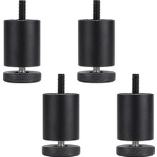 Lonni 4x Alüminyum Mobilya Diy Bacaklar Kanepe Feet Feet Feet Feet Dolap Bacakları Siyah 6cm (Yurt Dışından)