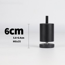 Lonni 4x Alüminyum Mobilya Diy Bacaklar Kanepe Feet Feet Feet Feet Dolap Bacakları Siyah 6cm (Yurt Dışından)