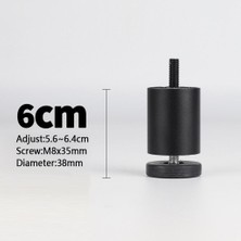 Lonni 4x Alüminyum Mobilya Diy Bacaklar Kanepe Feet Feet Feet Feet Dolap Bacakları Siyah 6cm (Yurt Dışından)