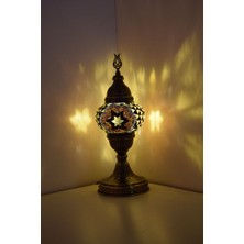 Karlıkturistik Mozaik Masa Lambası ,Mozaik Abajur,Masa Üstü Otantik Lamba,Dövme Desen Sıvama Lamba ,Model4