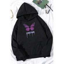 Only Trendwear  Oversize Dream Butterfly Baskılı Sweatshirt