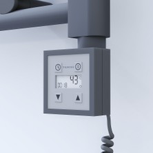 Terma Haiti Elektrikli Havlupan 400X1500 Düz Antrasit Texture (Ktx3 Termostat) 600 Watt Spiral Kablolu