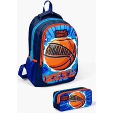 Coral High Kids Lacivert Mavi Basketbol Desenli 2'li Okul Çanta Seti GOSET0214405