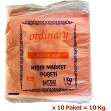 Omeyva Ordinary Turuncu Market Poşeti Torbası - Hışır Atlet Poşet - Büyük Boy - 30 x 60 Cm. - 10 Kg.