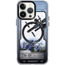 3 Boyutlu Space Flight Series Mavi Magsafe Premium Kılıf iPhone 14 Pro Max