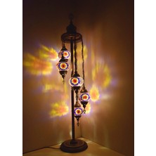 Karlıkturistik Mozaik Lambader,Otantik Lambas,Dekoratif Köşe Lambası 5 Li Mozaik Gece Lambası  Model 2