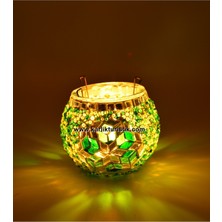 Karlıkturistik Mozaik Mumluk El Işi Dekoratif Otantik Flora Mumluk Hediyelik Eşya Tealight Model 11