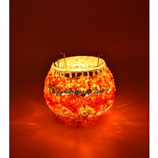 Karlıkturistik Mozaik Mumluk El Işi Dekoratif Otantik  Flora Mumluk Hediyelik Eşya Tealight Model 10