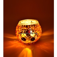 Karlıkturistik Mozaik Mumluk El Işi Dekoratif Otantik  Flora Mumluk Hediyelik Eşya Tealight Model 3