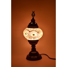 Karlıkturistik Mozaik Lamba ,Mozaik Masa Üstü Lamba, Mozaik Lamba El Işi ,Sıvama Masa Lambası Pembemodel21